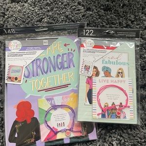 The Happy Planner Lot of 2 Companion Accessories Packs 250+ Pc Stronger Fabulous